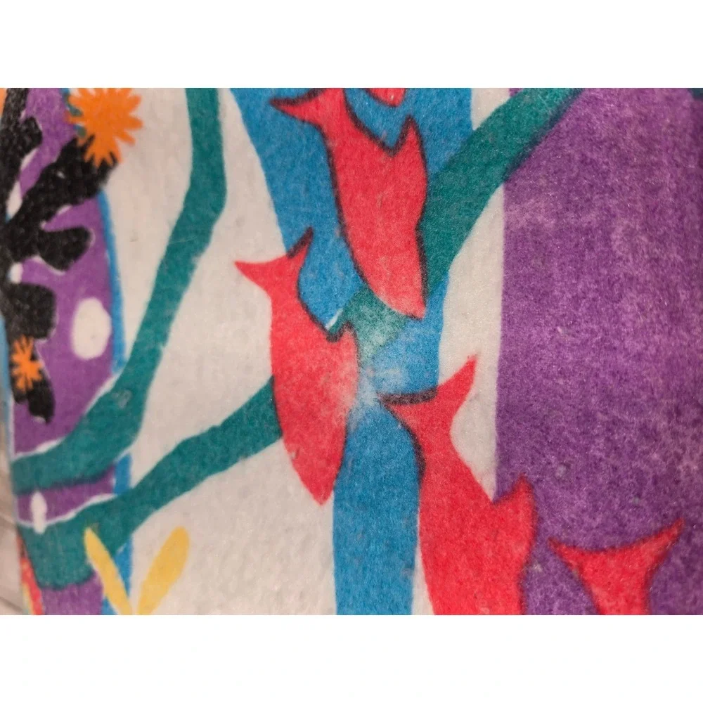 Vintage 90s Springs‎ Industries Reef Fish Plush Blanket San Marcos Style 86x96